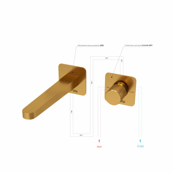 Встраиваемый комплект для раковины WasserKRAFT A8251.308