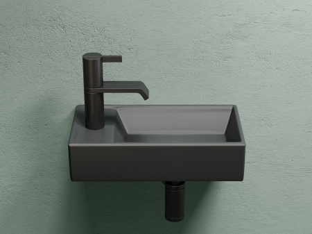 Умывальник подвесной прямоугольный Ceramicanova Element 407*217*100, темный антрацит матовый, CN6051RMDH