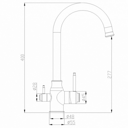 Смеситель для мойки ZorG Steel Hammer SH 763 BL+BR