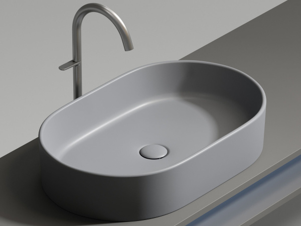 Умывальник чаша накладная овальная Ceramicanova Element 608*385*122мм, Антрацит матовый, CN6048MH