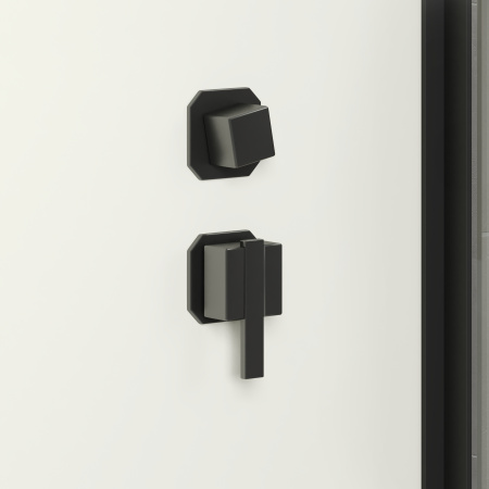 Душевая кабина Niagara Standart ST80/15Q/BL/BK (80х80х200) квадрат,поддон 15см,распашная,проф.черный,без крыши