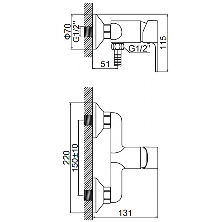 Смеситель для душа Ledeme H03 L2003