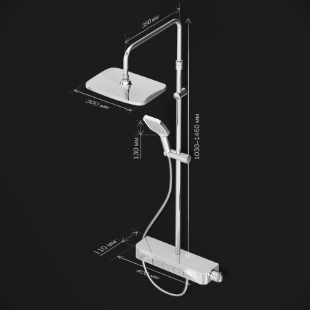 Душевая система AM.PM F078F300 Func с термостатом