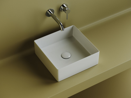 Раковина накладная квадратная Ceramicanova Element 361*361*130, белый, CN6068