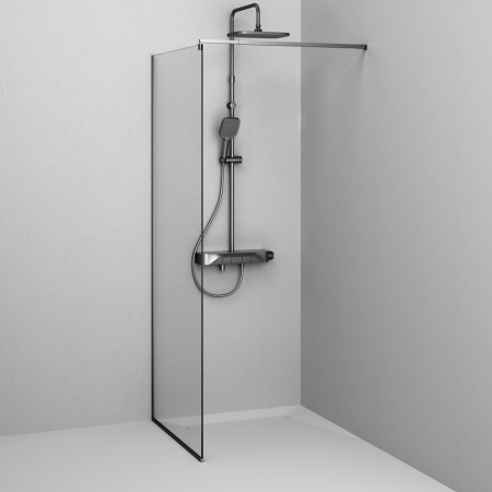 W84WI-80-F1-BTE Душевая перегородка AM.PM Func 80x200, стекло прозр. 8 мм + покрытие, профиль черный