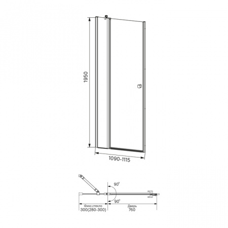 Душевая дверь IDDIS Ray RAY6CP1i69 110х195