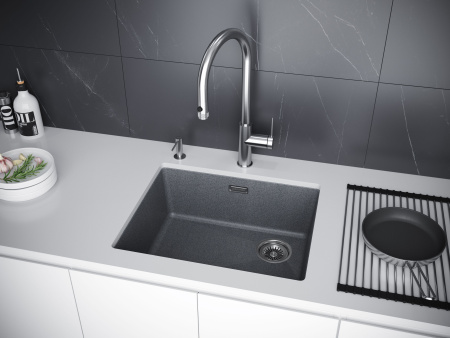 Мойка Paulmark LUMI 55 UNI-SKEW LU55SK-DG 555х440х210 мм, IT-GRANIT, графит