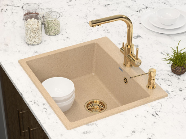 Дозатор для жидкого мыла Paulmark KRAFT D003-G, золото