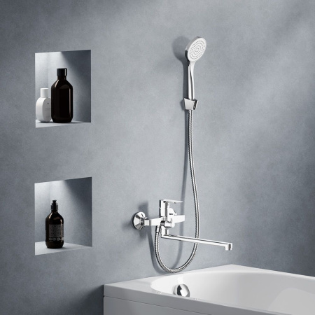 479500000 Apollo Смеситель для ванны и душа AM.PM с универсальным изливом и душ.набором, хром