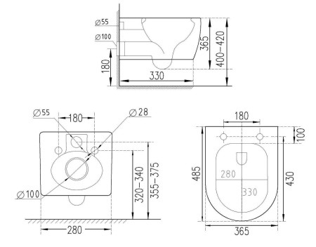 Комплект инсталляции 6 в 1 Roxen StounFix Slim 728092