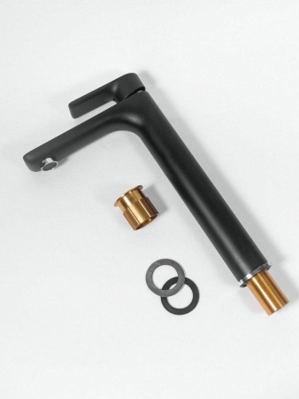 Cмеситель для раковины Высокий Hansberge H2099 Черный хром