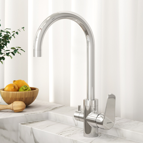 400730000 Merkur, Смеситель для кухни Damixa с каналом для питьевой воды, хром