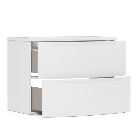 Тумба под умывальник Belux подвесная Ганновер 80-02, белый глянцевый