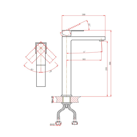 Смеситель для раковины D&K Bayern.Liszt DA1512006, серый графит