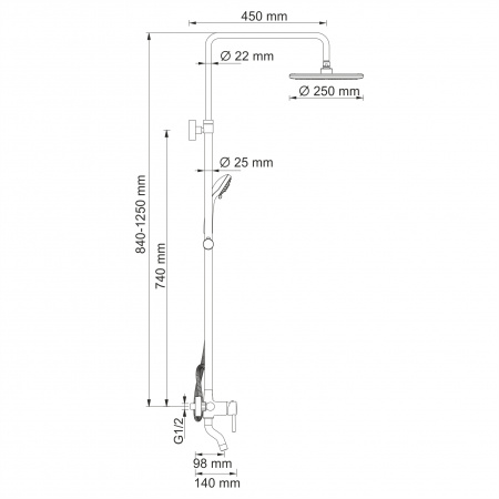 Душевая стойка Wasserkraft A14401