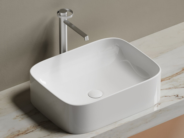 Умывальник чаша накладная прямоугольная Ceramicanova Element 505*380*150мм, белый, CN6052