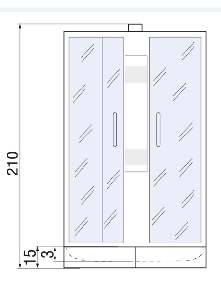 Душевая кабина River NARA LIGHT Б/К 90/15 MT 900х900х2100мм