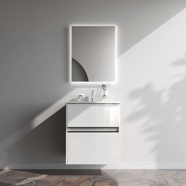 M7BFUX0602WG Sense База под раковину AM.PM, универсальная, 60 см, 2 ящика, белый глянец