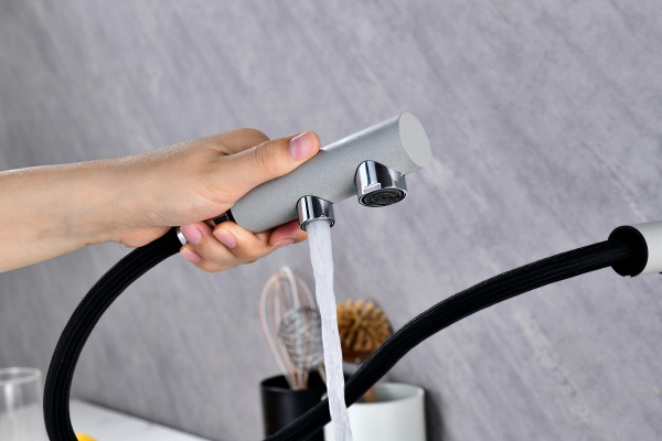 Смеситель для кухни Paulmark SERPENTINE Se213222-GRS, серый дым