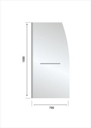 Душевая шторка на ванну Taliente TA-7515CP 75х150 стекло прозрачное 6 мм