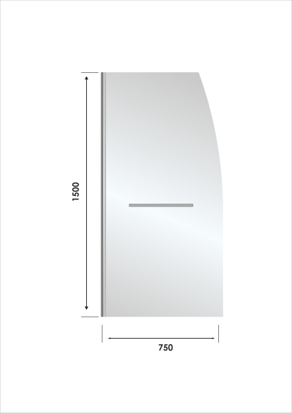 Душевая шторка на ванну Taliente TA-7515CP 75х150 стекло прозрачное 6 мм