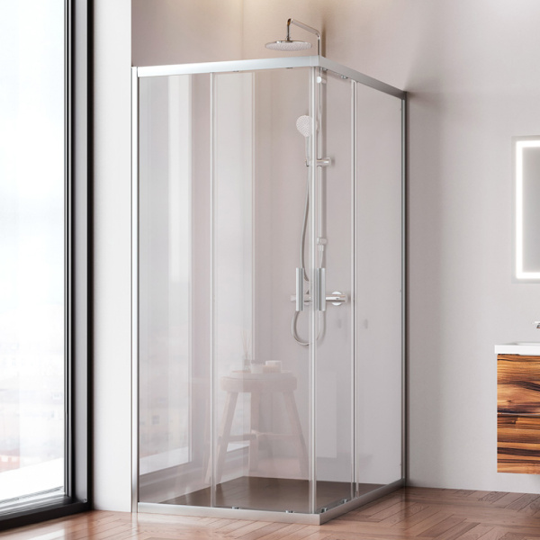 W90G-403-120290-MT Gem Душевое ограждение AM.PM прямоугольн.,раздвиж.двери 120x90 хром мат.,стекло прозрачное