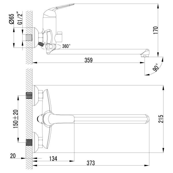 Смеситель Lemark Plus Advance LM1251C универсальный