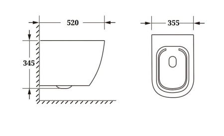 Унитаз CLIO Aria Tornado подвесной безободковый белый со смывом торнадо Ceruttispa CT10582 (525х355х335)