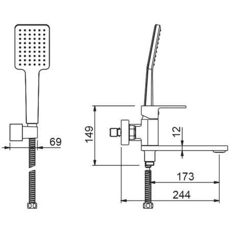 Смеситель для ванны Gappo G3283-8