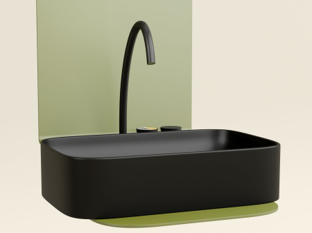 Умывальник чаша накладная прямоугольная Ceramicanova Element 605*380*122мм, черный матовый, CN6053MB