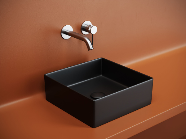 Раковина накладная квадратная Ceramicanova Element 361*361*130, черный матовый, CN6068MB