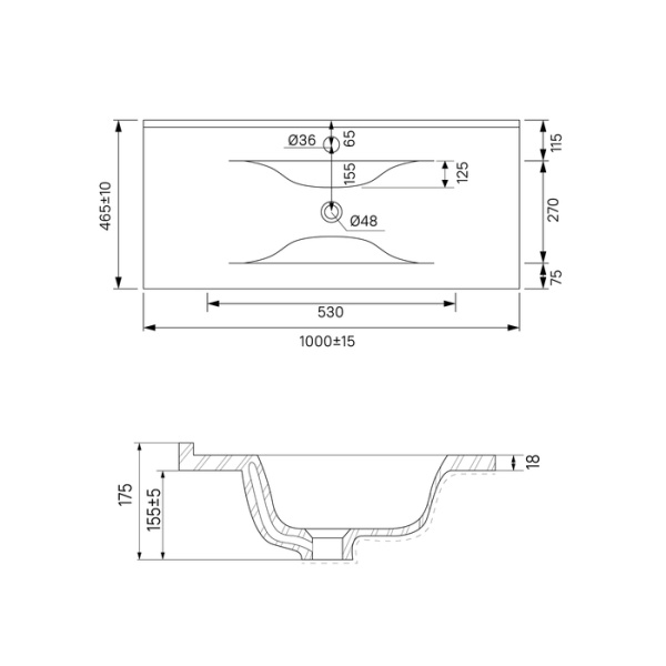 Тумба IDDIS с умывальником, напольная, 100 см, синий, Oxford (OXF10N1i95K)