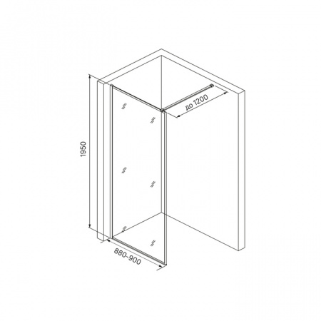 Душевая перегородка IDDIS Slide SLI8CS9i23 Walk In 90x195, хром