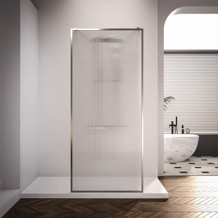 Душевая перегородка Veconi Korato KR-90F, 1100x2000, хром, рифленое осветлённое