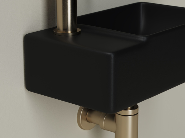 Умывальник подвесной прямоугольный Ceramicanova Element 395*220*125мм, Черный матовый, CN5046MB