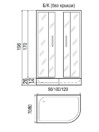Душевой уголок River DON 90/70/24 MT L без поддона