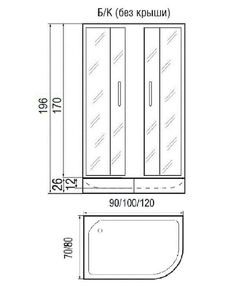 Душевой уголок River DON 90/70/24 MT L без поддона