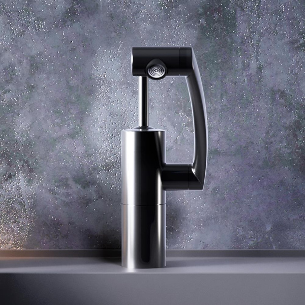 290217364 Arc Смеситель для умывальника Damixa, поворотный излив 186 мм (черный)