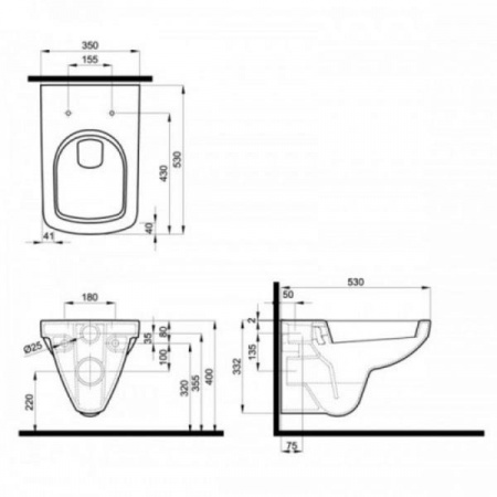 Унитаз подвесной Kolo NOVA PRO безободковый с сиденьем с микролифтом M39018000