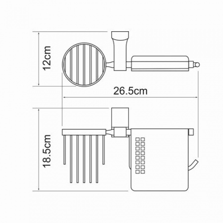 Держатель туалетной бумаги и освежителя WasserKRAFT Exter K-5259