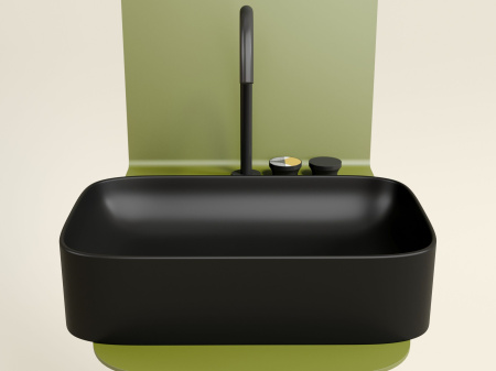 Умывальник чаша накладная прямоугольная Ceramicanova Element 605*380*122мм, черный матовый, CN6053MB