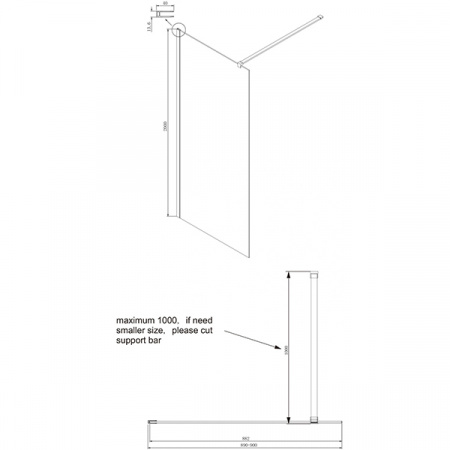 Душевая стенка Ambassador Walk-in 15031101 90 см