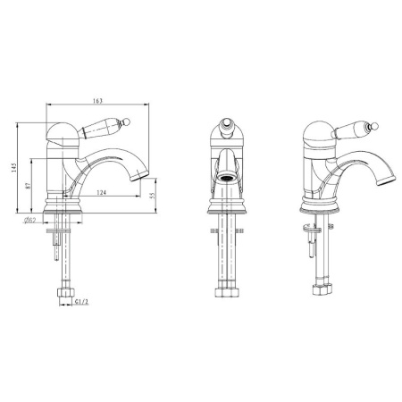 Смеситель для раковины Boheme Tradizionale Oro 281 Золото