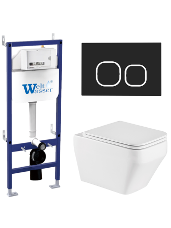 Комплект инсталляции с унитазом Weltwasser BAMBERG 460 + HOFBACH 041 GL-WT + BAMBERG BL