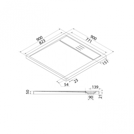 Душевой поддон IDDIS Bild BIL5WS9i22 90х90