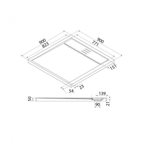 Душевой поддон IDDIS Bild BIL5WS9i22 90х90