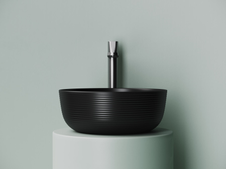 Раковина накладная круглая Ceramicanova Element 356*356*135, черный матовый, CN6073MB