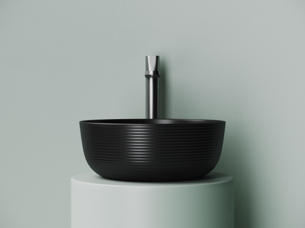 Раковина накладная круглая Ceramicanova Element 356*356*135, черный матовый, CN6073MB