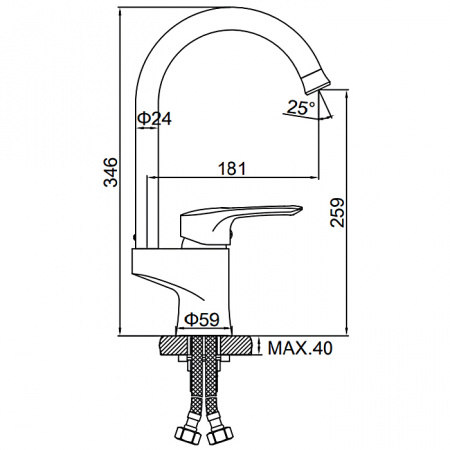 Смеситель для мойки Ledeme H25 L4025