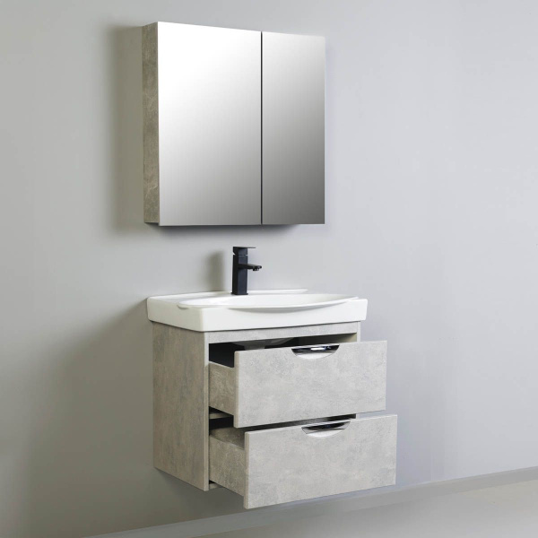 Тумба под умывальник Belux подвесная Нёман 65-02 Бетон светлый